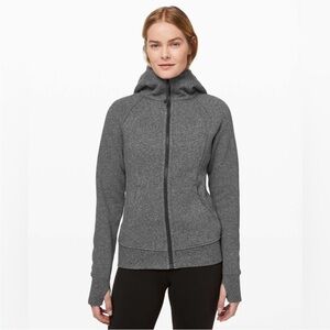 Lululemon Scuba Hoodie *Light Cotton Fleece in Heathered Speckled Black Size 8